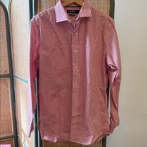 Ralph Lauren Striped Red and White Dress Shirt
